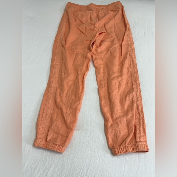 Athleta Womens Cabo Linen Joggers Peach Orange Drawstring Waist Size 10 Tall - Picture 15 of 15